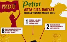 Delapan Tuntutan Petisi Astacita Rakyat FORSA UI: Suarakan Nurani Bangsa dari 'Tragedi 2025' hingga Keadilan Sosial