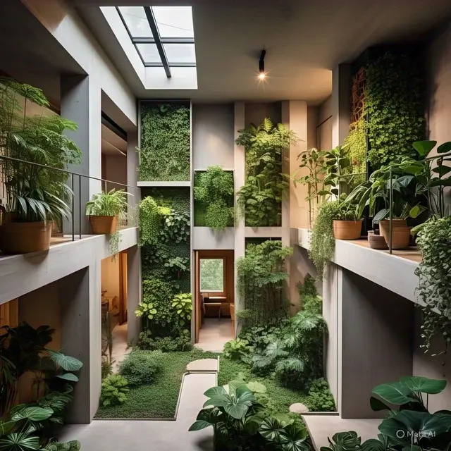 Rumah 2 Lantai Keren dengan Indoor Garden