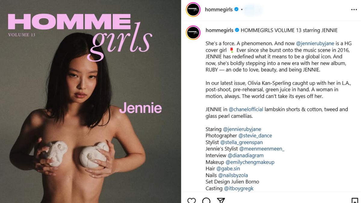 Jennie BLACKPINK Hampir Telanjang Dada di Pemotretan Sampul Majalah HOMMEGIRLS