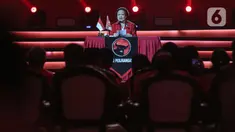 Ketua Umum PDI Perjuangan Megawati Soekarnoputri menyampaikan pidato dalam Rapat Kerja Nasional (Rakernas) IV PDIP  di Jiexpo Kemayoran, Jumat (29/9/2023). (Liputan6.com/Angga Yuniar)