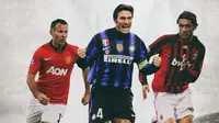 Pemain Veteran Terbaik - Ryan Giggs, Javier Zanetti, Paolo Maldini (Bola.com/Adreanus Titus)