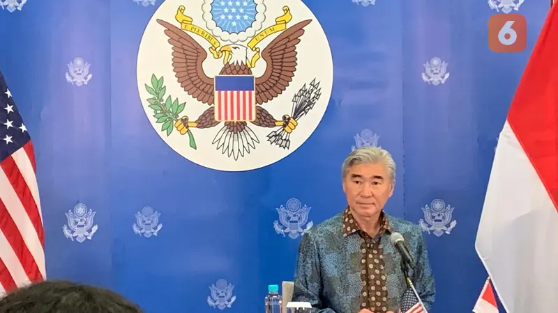 Duta Besar AS untuk Indonesia Sung Y. Kim dalam press briefing di Kedutaan Besar AS di Jakarta, Rabu (7/12/2022). (Liputan6/Benedikta Miranti)