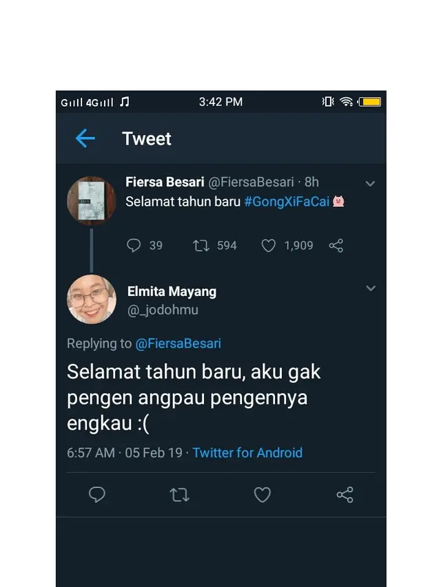 Gombalan tema imlek 2019 (sumber : twitter)
