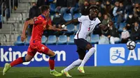 Timnas Inggris menang 5-0 atas Andorra pada laga ketujuh Grup I kualifikasi Piala Dunia 2022 di Estadi Nacional, Minggu (10/10/2021) dini hari WIB. (AFP/Lionel Bonaventure)