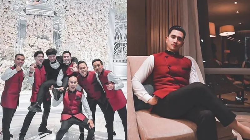 6 Potret Verrell Bramasta Jadi Groomsmen Nikahan Atta Aurel.