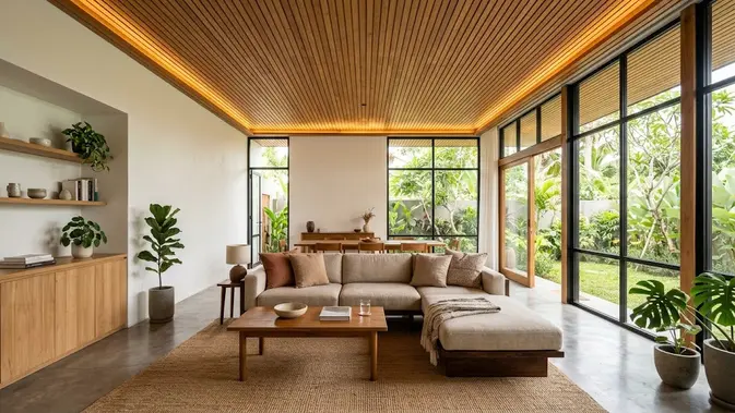 Plafon Kayu Bikin Rumah Minimalis Terlihat Mahal Instan