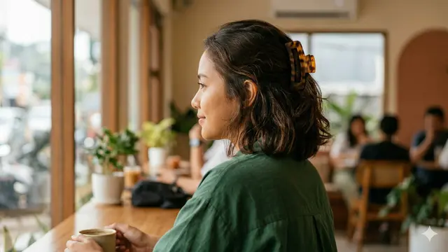Model Rambut Pendek Wanita Diikat (Foto: Gemini AI)