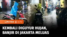 Hujan deras mengguyur sejumlah area di Jakarta kembali terendam banjir. Salah satunya banjir merendam kawasan permukiman padat di Kebon Jeruk, Jakarta Barat. Ketinggian banjir bervariasi dari 30 hingga 50 cm pada Selasa dini hari.