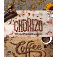 Nggak lagi pakai alat tulis, tipografi berikut ini dibuat pakai bahan makanan dan ditulis sesuai dengan nama bahan.