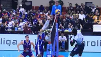 Tim putra Jakarta LavAni Allobank Electric ke grand final PLN Mobile Proliga 2024 setelah menundukkan Jakarta Bhayangkara Presisi dengan skor 3-0 GOR Jatidiri, Semarang, Jumat (12/7/2024). (Bola.com/PBVSI)