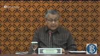Gubernur Bank Indonesia Perry Warjiyo saat menggelar Rapat Dewan Gubernur Bulanan (RDGB) Maret 2023. Perry memprediksi ekonomi Indonesia mampu tumbuh positif di tahun 2023 ini. (Arief/Liputan6.com)