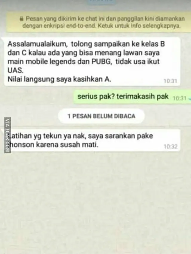 6 Chat Dosen Panjang Lebar ke Mahasiswa Ini Bikin Ngakak