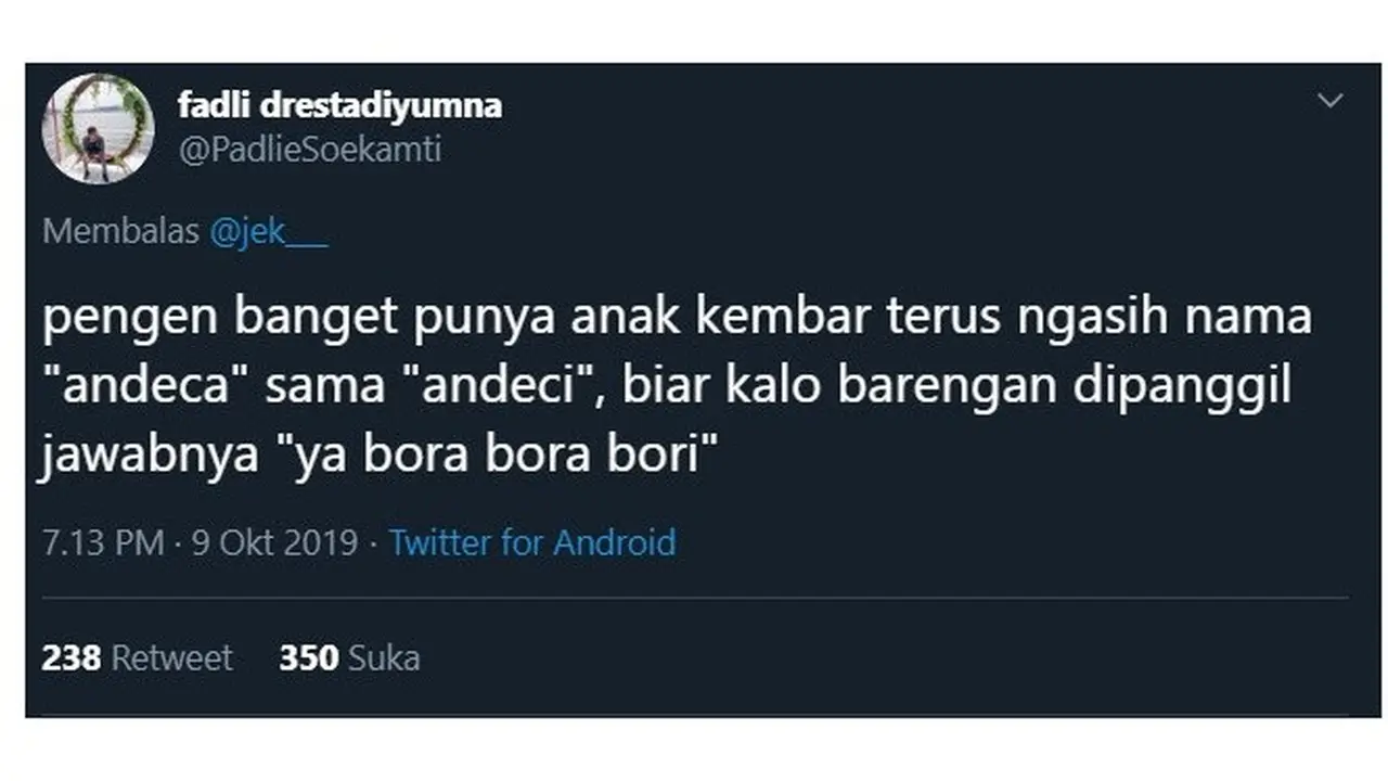 Nama Anak Kembar Versi Netizen Ini Bikin Ketawa Ngakak