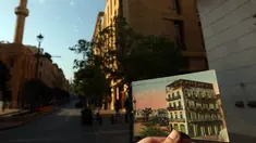 Sebuah gambar yang diambil pada 2 November 2015 menunjukkan pemandangan Beirut Foch Road yang diterbitkan oleh L.Ferid Librairies awal 1920. (AFP PHOTO / PATRICK BAZ)