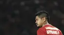 Striker Persija Jakarta, Bambang Pamungkas, saat melawan Persebaya Surabaya pada laga Liga 1 di SUGBK, Jakarta, Selasa (17/12). Persija kalah 1-2 dari Persebaya. (Bola.com/Vitalis Yogi Trisna)