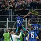 Inter Milan melangkah ke final Liga Champions 2022/2023 setelah menyingkirkan AC Milan dengan agregat 3-0, Rabu (17/5/2023). (AP/Antonio Calanni)