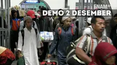 Puluhan peserta demo 2 Desember dari luar Jakarta mulai berdatangan selain menggunakan kereta api mereka juga berjalan kaki, seperti yang dilakukan oleh warga Bogor