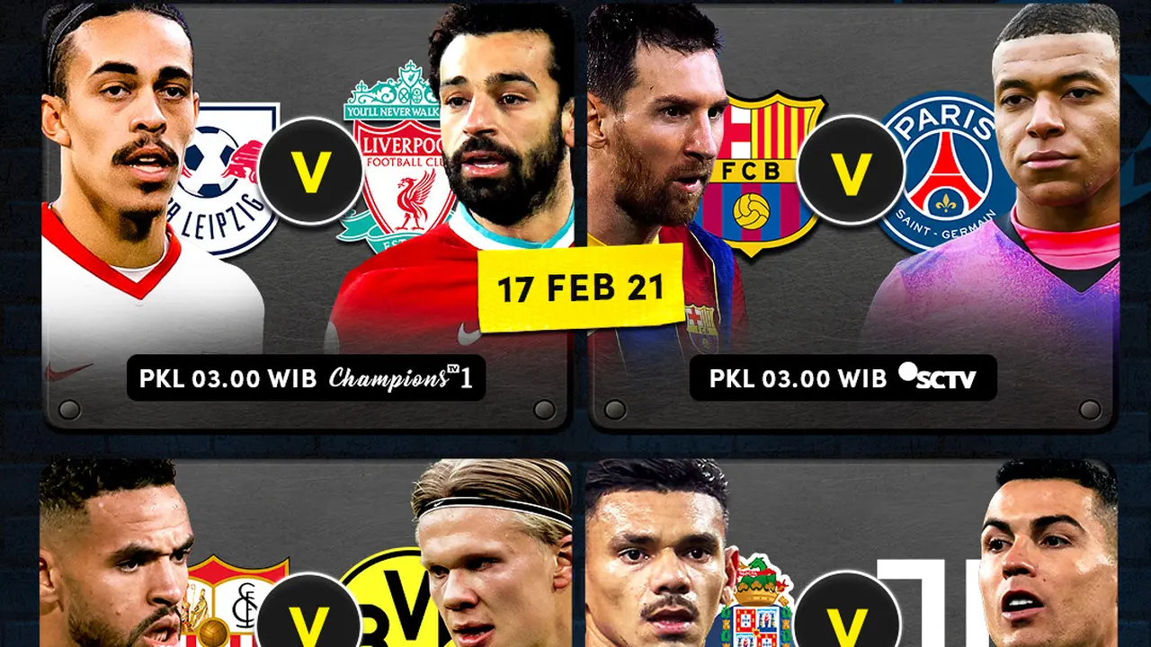 Jadwal Babak 16 Besar Liga Champions di Vidio