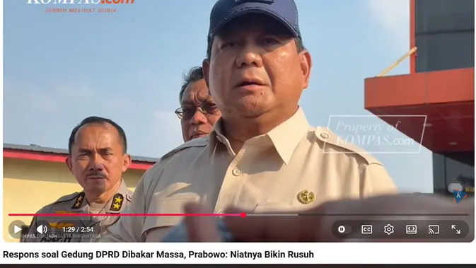 Cek Fakta Liputan6.com menemukan klaim video Prabowo emosi usai gedung DPR RI dibakar, simak faktanya!