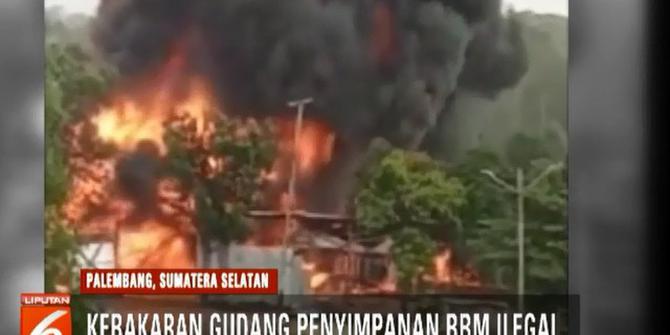 Video Amatir Rekam Kebakaran Gudang BBM di Jalan Lintas Sumatera