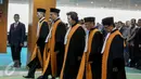 Enam Hakim Agung baru saat mengikuti pelantikan yang dipimpin Ketua Mahkamah Agung (MA) Muhammad Hatta Ali di Gedung sekretariat MA, Jakarta, Rabu (5/8/2015).  (Liputan6.com/Faizal Fanani)
