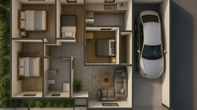 7 Model Desain Rumah 6x12 Tiga Kamar, Nyaman dan Fungsional untuk Keluarga Modern