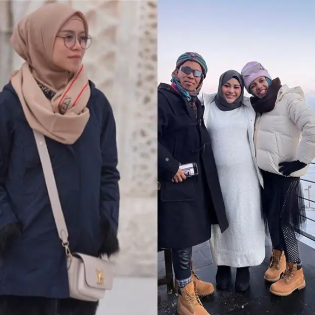 Potret Adu Penampilan Lesti dan Aurel Ketika Liburan di Turki Perlihatkan Baby Bump . (Instagram @lestykejora/@aurelie.hermansyah)