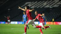 Evan Dimas mencetak gol pertama Timnas Indonesia ke gawang Chinese Taipei dalam leg pertama babak Play-off Kualifikasi Piala Asia 2023 di Chang Arena, Buriram, Kamis (7/10/2021). (PSSI).