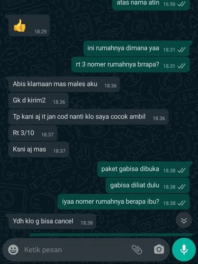 7 Chat WhatsApp Kurir Antar Paket ke Pelanggan Ini Kocak, Malah Diajak Ribut