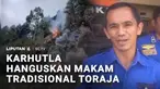 Kebakaran hutan dan lahan juga ikut menghanguskan kuburan batu khas Toraja di Kabupaten Toraja Utara, Sulawesi Selatan. Tak sedikit jasad yang ikut terbakar, sementara puluhan jasad lainnya dievakuasi pihak keluarga.