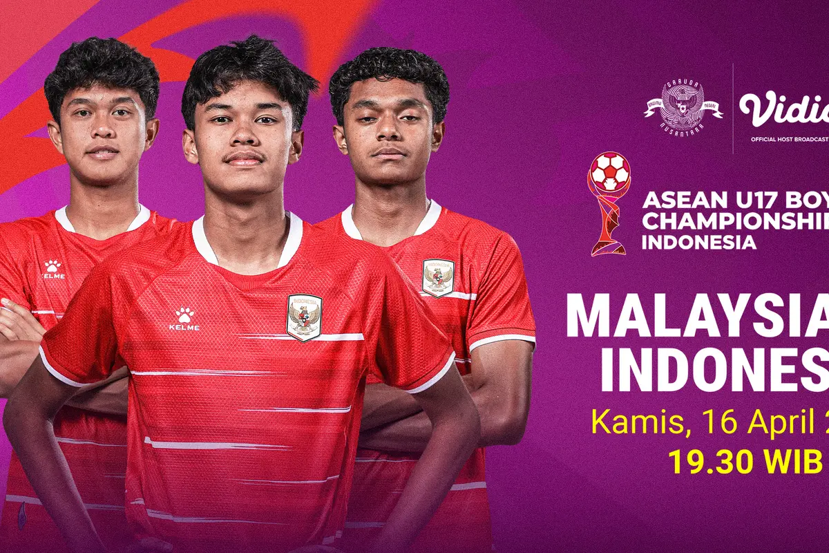 Timnas Indonesia vs Malaysia akan saling bertemu pada ASEAN U-17 Boys Championship, eksklusif hanya di Vidio