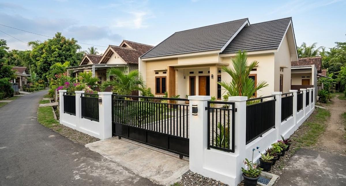 Warna Cat Pagar yang Cocok untuk Rumah Minimalis Kampung (AI Generated)