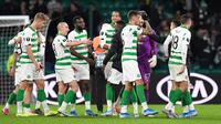 Pemain Celtic merayakan kemenangan 2-1 atas Lazio pada laga lanjutan Grup E Liga Europa, di Celtic Park, 24 Oktober 2019. (AFP/ANDY BUCHANAN)