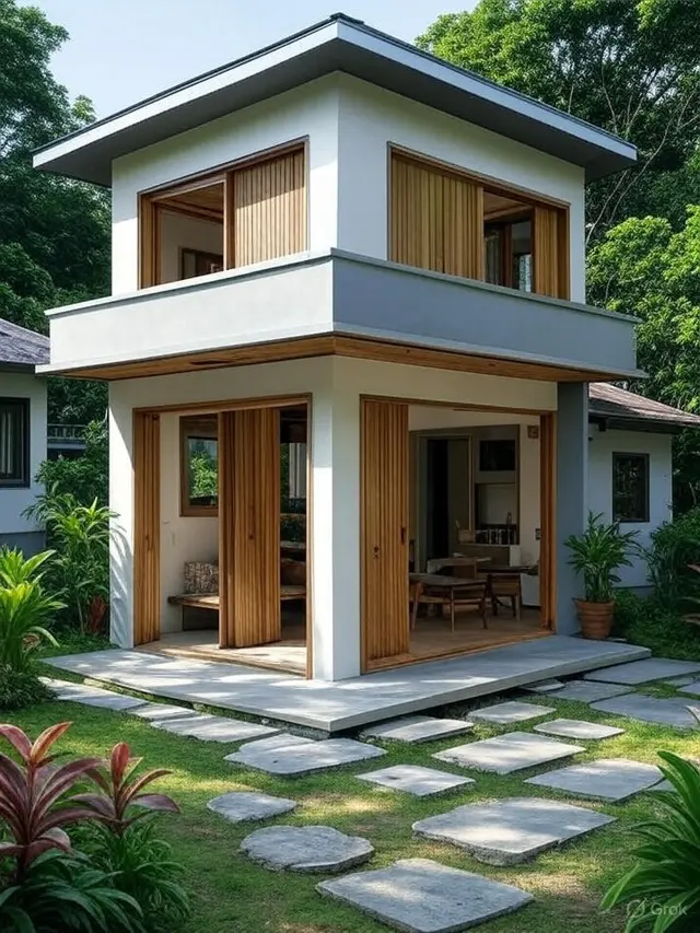 Rumah Kampung Type 36 Dua Lantai (Image by Grok AI)