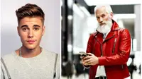 Foto selfie Justin Bieber dengan Santa Claus modis (sumber. People)