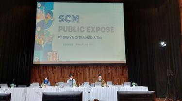 Paparan publik PT Surya Citra Media Tbk (SCMA), Rabu (29/6/2022) (Foto: Liputan6.com/Agustina Melani)