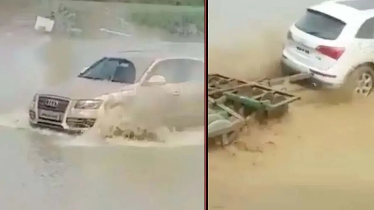 Audi Q5 jadi traktor (Cartoq)
