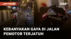 Berniat melakukan aksi lucu-lucuan di jalan berakhir apes dialami oleh pemotor ini