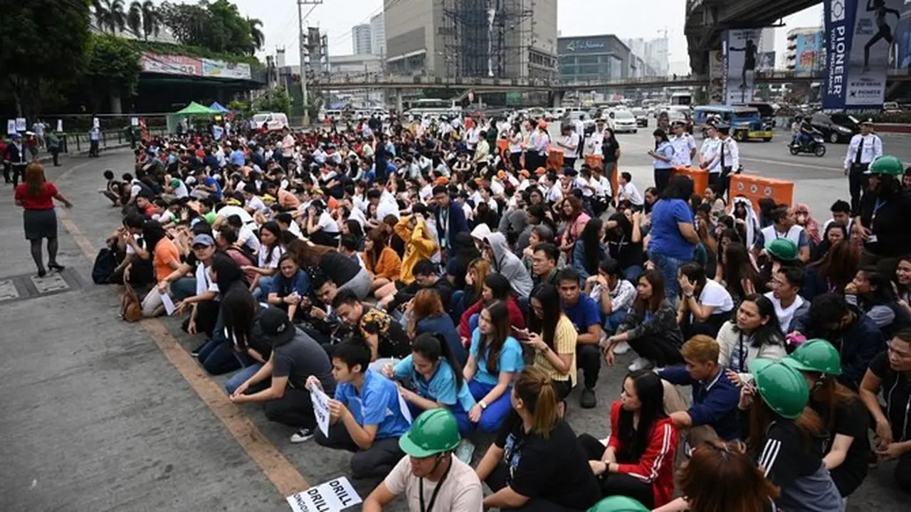 Gempa magnitudo 6,0 menggunjang Filipina, Selasa (7/3) demikian keterangan dari the European Mediterranean Seismological Centre (AFP)