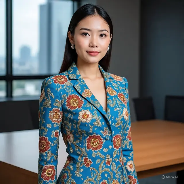 Blazer Batik Wanita Profesional