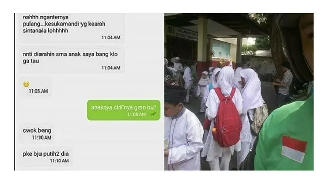 Driver Ojek Online Jemput Anak Sekolah
