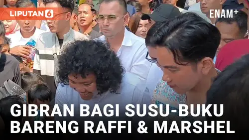 VIDEO: Gibran Bagikan Buku dan Susu di Tangsel Bareng Raffi Ahmad dan Marshel Widianto