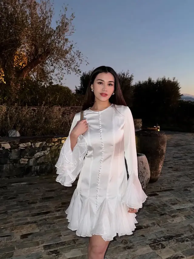 Gaya Aaliyah Massaid Kondangan ke Maroko saat welcome dinner. [@aaliyah.massaid]