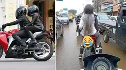 Ekspektasi mau riding keren pake motor sport, malah dikasih PR nyuci baju karena kena lumpur. Marahin aja cowonya mbak! (Source: Instagram/@sejiwatinja)