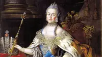 Lukisan Catherine II karya Alexei Petrovich Antropov. Ia dikenal sejarah sebagai Catherine yang Agung berkat reformasinya di pemerintahan.. Dok: