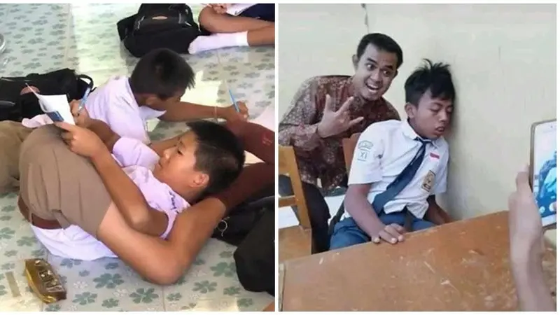 Kelakuan Aneh Siswa Saat Belajar di Kelas Ini Bikin Tepuk Jidat