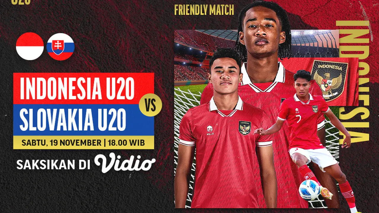 Jadwal dan Live Streaming Timnas Indonesia U-20 vs Slovakia U-20 di Vidio, Sabtu 19 November 2022