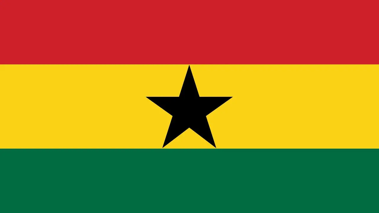 Ilustrasi Bendera Ghana.