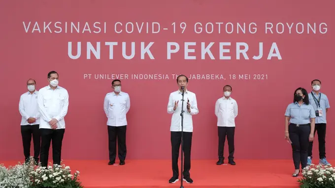 Isi Pesan Presiden Joko Widodo saat Meninjau Peresmian Program Vaksinasi Gotong Royong di pabrik Unilever Indonesia/dok. Unilever
