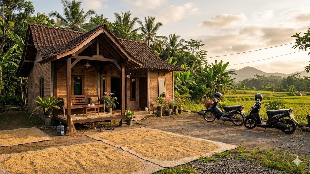 6 Model Rumah Kampung dengan Halaman Depan untuk Jemur Padi dan Parkir Motor
